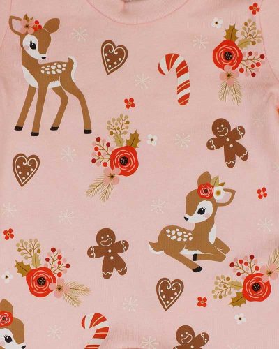 ABR Belül bolyhos hosszú ujjú baba rugdalozó karácsonyi mintával 62