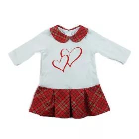   Szivecskés mintával nyomott hosszú ujjú galléros baba ruha