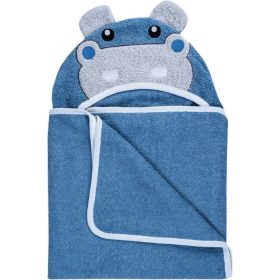   Bubaba kapucnis törölköző fülekkel 110x75 cm - Kék víziló