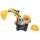 Moni Toys Excavator ráülős kanalas munkagép sisakkal - Sárga
