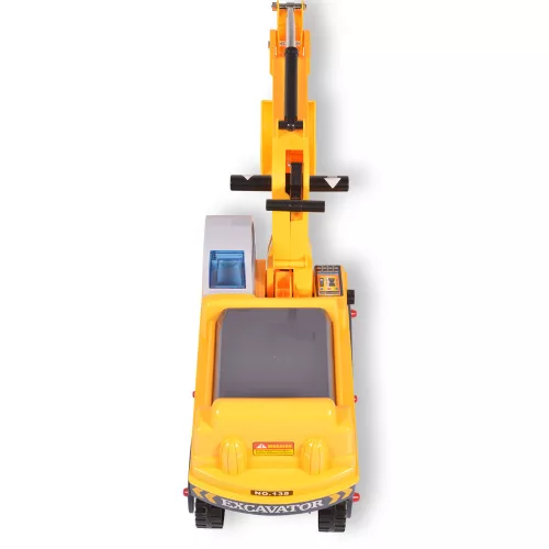 Moni Toys Excavator ráülős kanalas munkagép sisakkal - Sárga