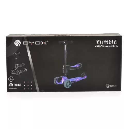 Byox Rumble ráülős, átalakítható 2in1 roller - Fekete - Színes