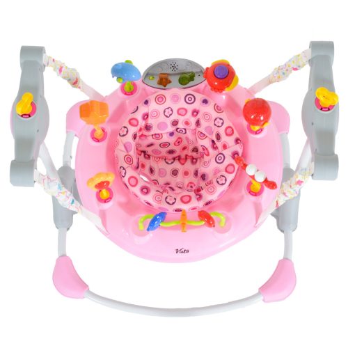 Moni Vista zenélő, 360 fokban forgatható, baba ugráló - Rózsaszín