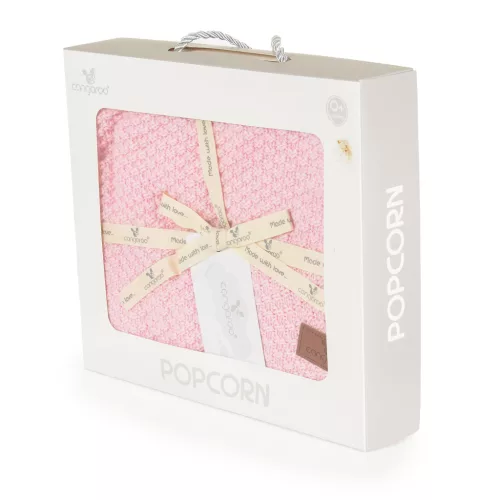 Cangaroo Popcorn kötött takaró díszdobozban (80x100 cm) - Rózsaszín