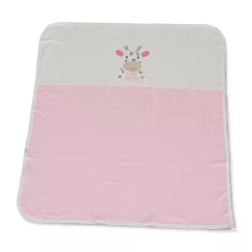 Cangaroo I Love Mum Zsiráfos pamut takaró (90x100 cm) - Rózsaszín