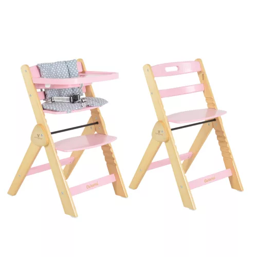 Cangaroo Caramel összecsukható Fa etetőszék - Rózsaszín