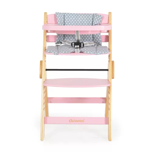 Cangaroo Caramel összecsukható Fa etetőszék - Rózsaszín