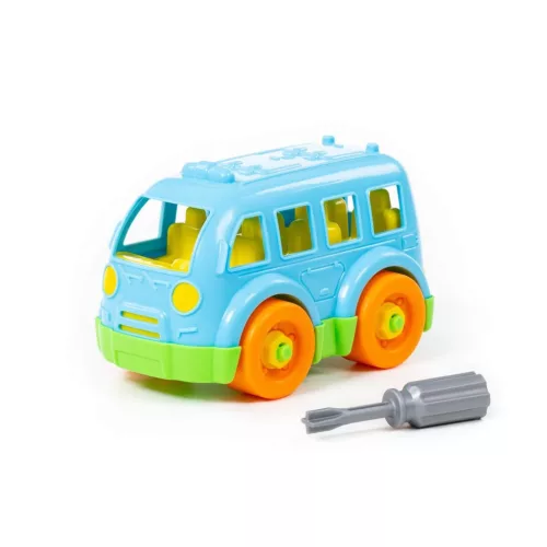 Polesie Toys műanyag szerelhető Busz csavarhúzóval - Kék-Zöld
