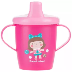   Canpol Babies Csöpögésmentes itatópohár kemény ivócsőrrel 250 ml (9h+) - Rózsaszín