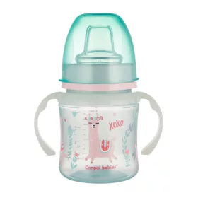   Canpol Babies Cseppmentes Szilikon tanulópohár világító fogantyúval 120ml (6h+) Exotic Animals - Zöld