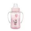 Canpol Babies Cseppmentes Szilikon tanulópohár világító fogantyúval 240ml (6h+) Exotic Animals - Rózsaszín