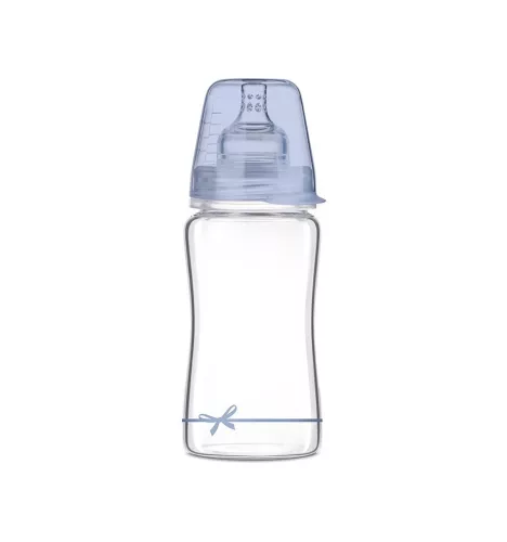 Lovi DiamondGlass Üvegből készült cumisüveg 250 ml (3h+) - Baby Shower Boy