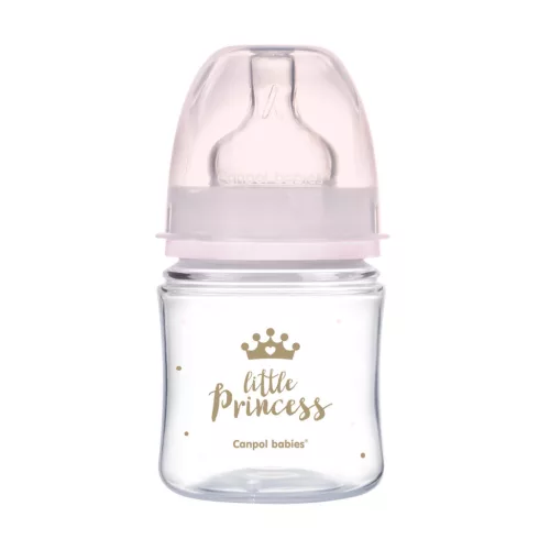 Canpol Babies EasyStart anti-kólikás cumisüveg Royal Baby 120ml (0h+) - Little Princess - Rózsaszín