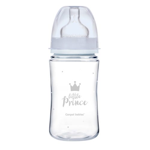 Canpol Babies EasyStart anti-kólikás cumisüveg Royal Baby 240ml (3h+) - Little Prince - Kék