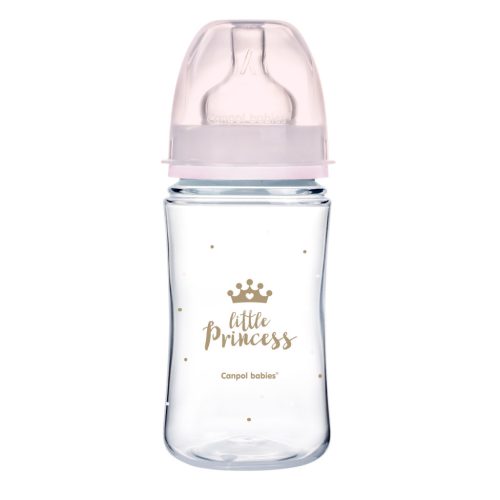Canpol Babies EasyStart anti-kólikás cumisüveg Royal Baby 240ml (3h+) - Little Princess - Rózsaszín