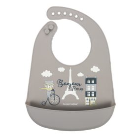 Canpol Babies Bonjour Paris szilikon zsebes előke - Bézs