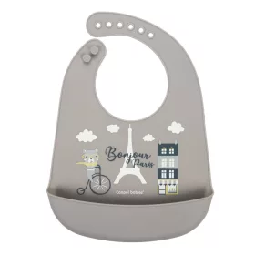 Canpol Babies Bonjour Paris szilikon zsebes előke - Bézs