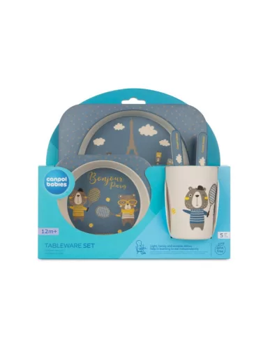 Canpol Babies Bonjour Paris 5 részes étkészlet (12h+) - Kék