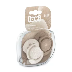   Lovi Dinamikus nyugtató cumi 2db (6-18 hónap) Harmony - Bézs