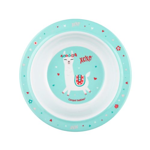 Canpol Babies Melamin tál tapadókoronggal 270ml (4h+) Exotic Animals - Türkiz