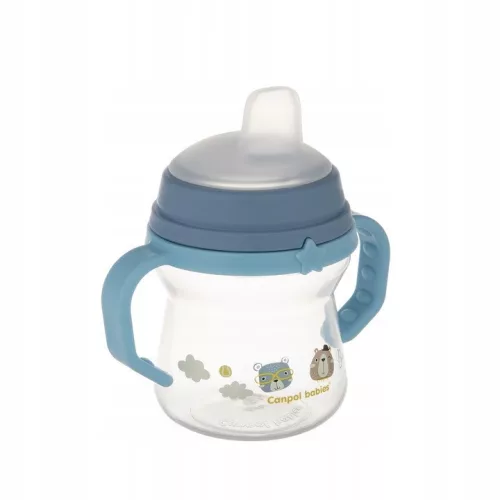 Canpol Babies Bonjour Paris Itatópohár szilikonos ivócsőrrel  150 ml (6h+) - Kék