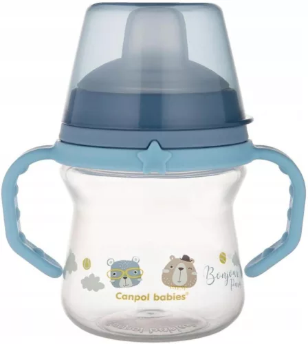 Canpol Babies Bonjour Paris Itatópohár szilikonos ivócsőrrel  150 ml (6h+) - Kék