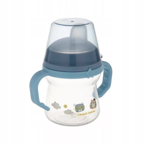 Canpol Babies Bonjour Paris Itatópohár szilikonos ivócsőrrel  150 ml (6h+) - Kék