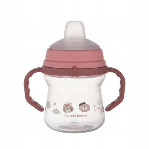 Canpol Babies Bonjour Paris Itatópohár szilikonos ivócsőrrel  150 ml (6h+) - Bordó