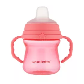  Canpol Babies FirstCup itatópohár szilikonos ivócsőrrel 150ml 6h - Rózsaszín
