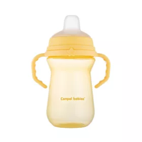   Canpol Babies FirstCup itatópohár szilikonos ivócsőrrel 250ml 6h+ - Sárga
