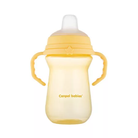 Canpol Babies FirstCup itatópohár szilikonos ivócsőrrel 250ml 6h+ - Sárga