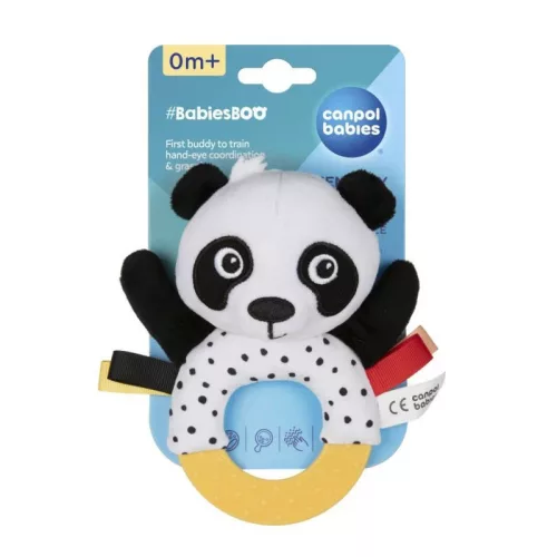 Canpol Babies Szenzorikus plüss csörgő - Panda