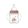 Canpol Babies EasyStart anti-kólikás cumisüveg világító fogantyúval 120ml (0h+) - Sleepy Koala - Rózsaszín