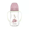Canpol Babies EasyStart anti-kólikás cumisüveg világító fogantyúval 240ml (3h+) - Sleepy Koala - Rózsaszín