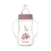 Canpol Babies EasyStart anti-kólikás cumisüveg világító fogantyúval 240ml (3h+) - Sleepy Koala - Rózsaszín