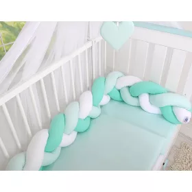 BabyLion Prémium Fonott rácsvédő - Menta-Fehér-Menta