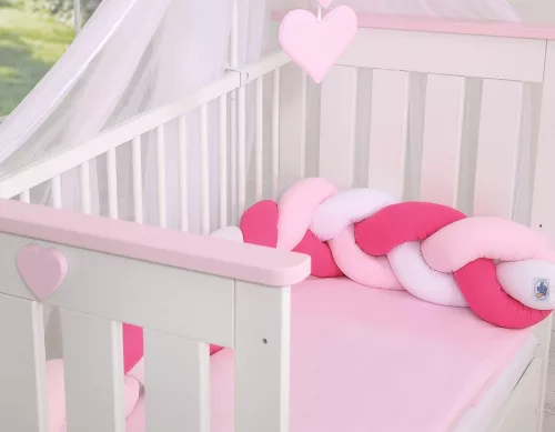 BabyLion Prémium Fonott rácsvédő - Magenta-Rózsaszín-Fehér