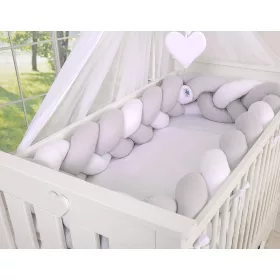   BabyLion Prémium Fonott rácsvédő XXL - Szürke-Fehér-Szürke