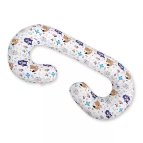   BabyLion Prémium XXL Ölelő párna - Fehér alapon sötétkék maci és barátai