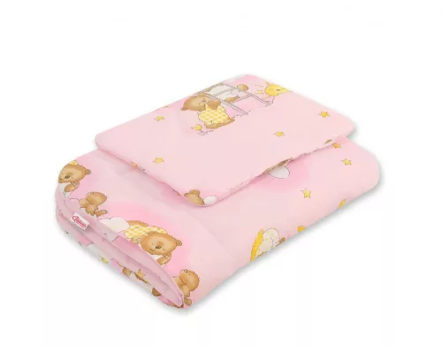 BabyLion Prémium 2 részes ágyneműszett (75x100) - Rózsaszín - létrás macis