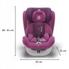 Lionelo Bastiaan 360°-ban forgatható ISOFIX gyermekülés 0-36 kg  - Violet