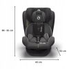 Lionelo Bastiaan 360°-ban forgatható ISOFIX gyermekülés 0-36 kg - Grey - Fekete bázistalppal