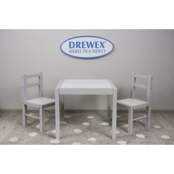 Drewex gyerek asztal + székek - White-Grey