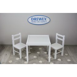 Drewex gyerek asztal + székek - White