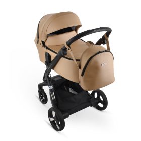   IBEBE IStop Eco Leather elektromos fékes multifunkciós babakocsi 2in1 - IS35 Dark Beige Gloss