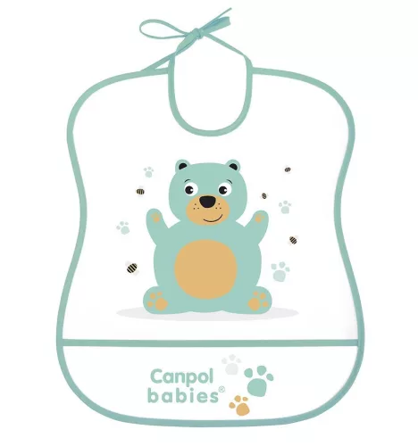 Canpol Babies Műanyag puha előke - Maci