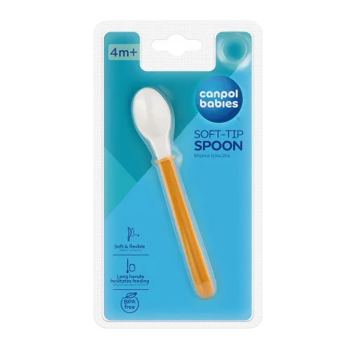 Canpol Babies Puha szilikon kanál  (4h+) - Sárga