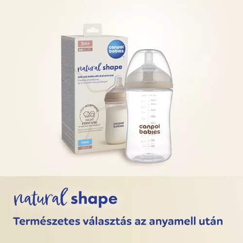 Canpol babies Natural Shape anti-kólikás cumisüveg 150ml (0h+)