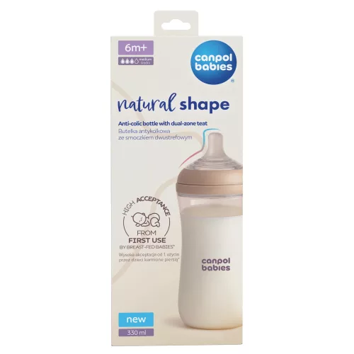 Canpol babies Natural Shape anti-kólikás cumisüveg 330ml (6h+)