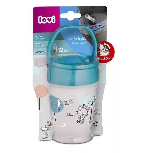 Lovi FreeStyle Szívószálas itatópohár 250ml (11h+) Lovely baby Boy